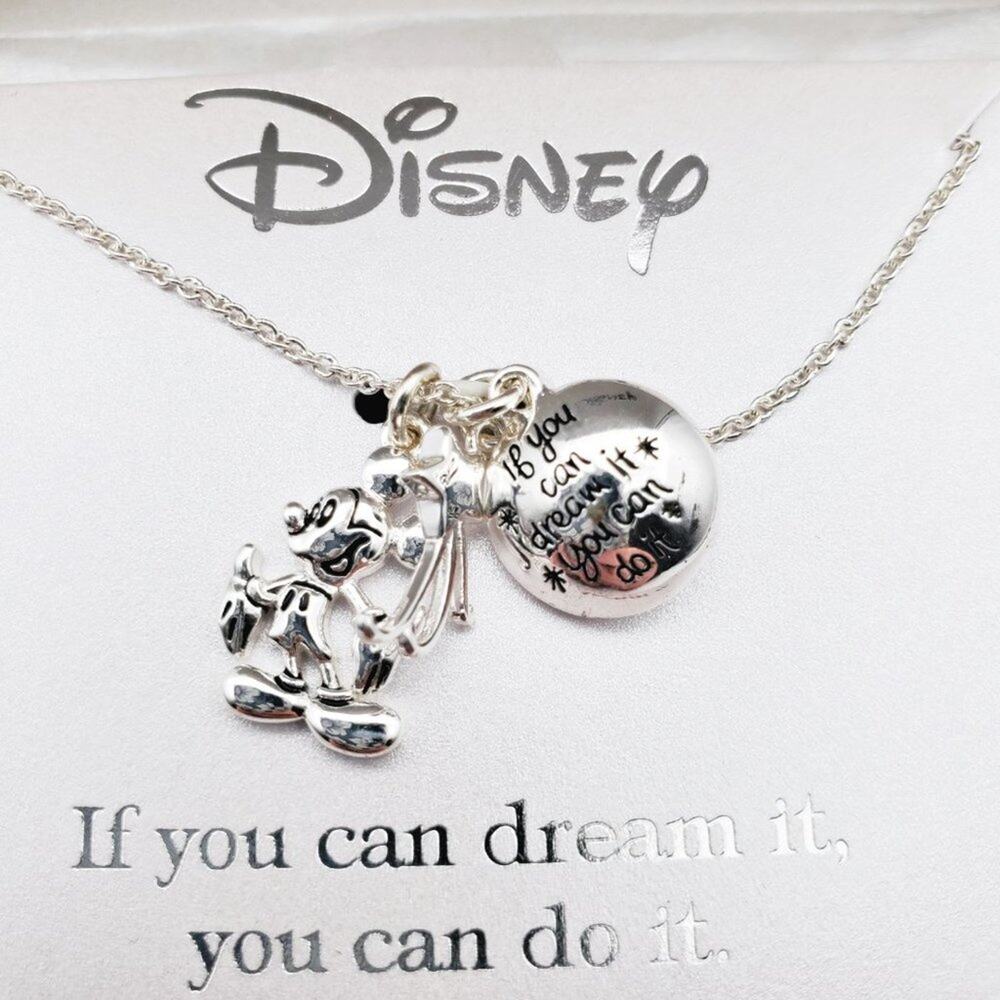 Disney Mickey Shooting Star Necklace Silver NIP